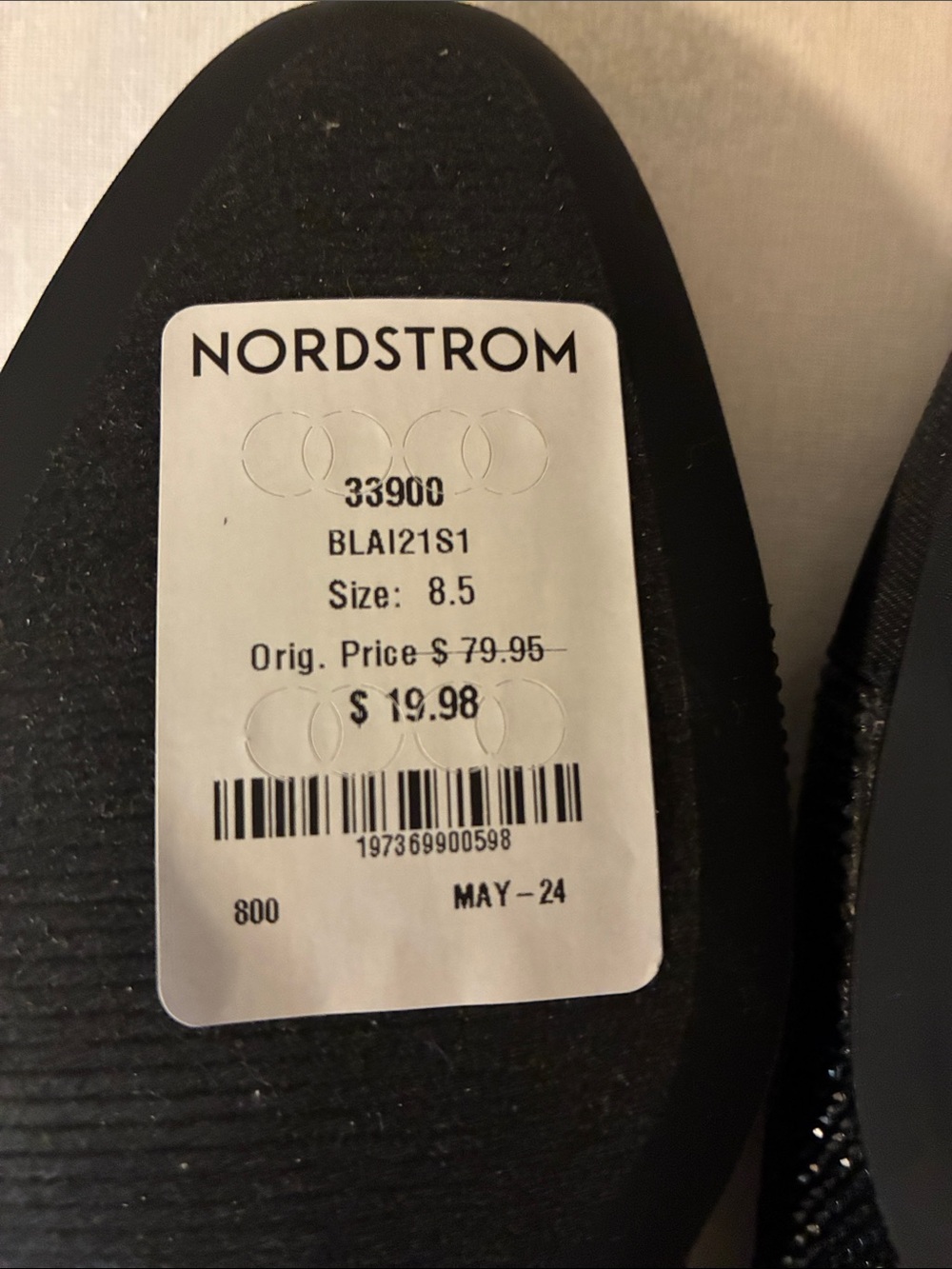 Steve Madden Black Satin and Rhinestone Flats NWT Size 8.5 - Picture 6 of 7